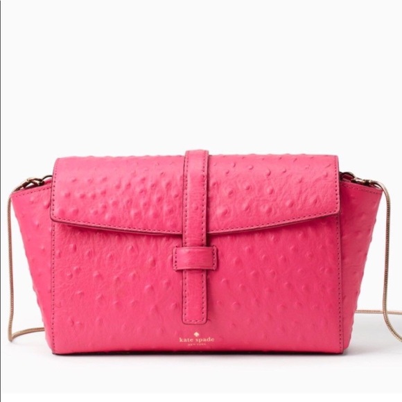 ((SOLD))!! ***** NEW Kate Spade Emmie Purse Ostrich Riverside pink $385 - Picture 4 of 8